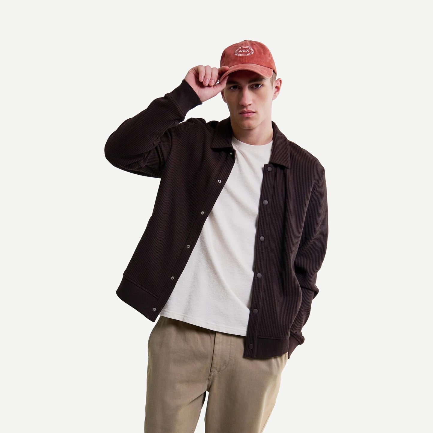 Hays Jersey Waffle Overshirt - Dark Brown
