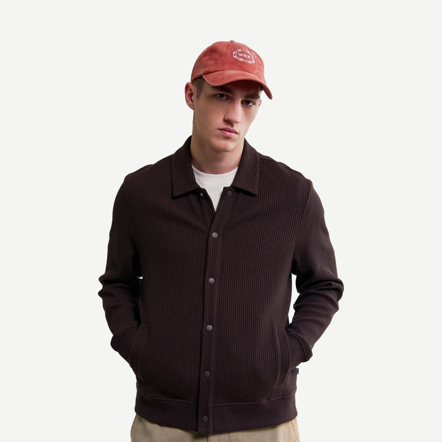 Hays Jersey Waffle Overshirt - Dark Brown