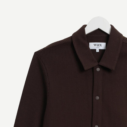 Hays Jersey Waffle Overshirt - Dark Brown