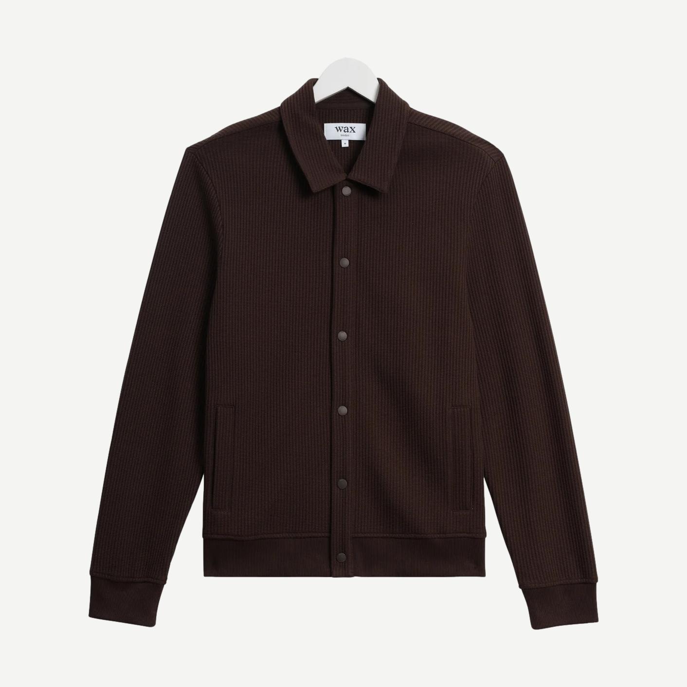 Hays Jersey Waffle Overshirt - Dark Brown