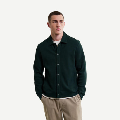 Hays Jersey Waffle Overshirt - Dark Green