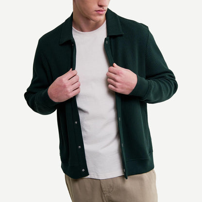 Hays Jersey Waffle Overshirt - Dark Green