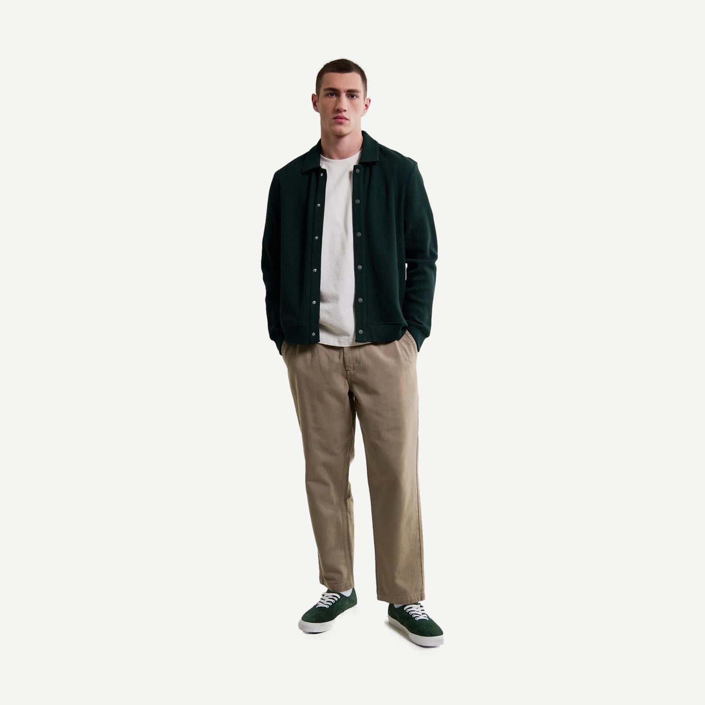 Hays Jersey Waffle Overshirt - Dark Green