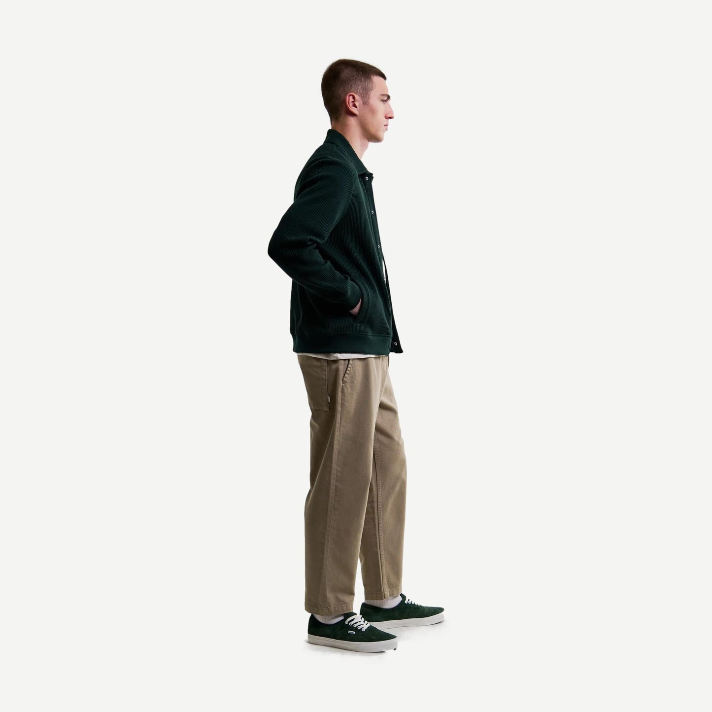 Hays Jersey Waffle Overshirt - Dark Green