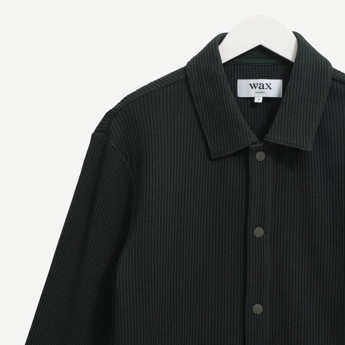Hays Jersey Overshirt Rigid Waffle - Dark Green - Galvanic.co