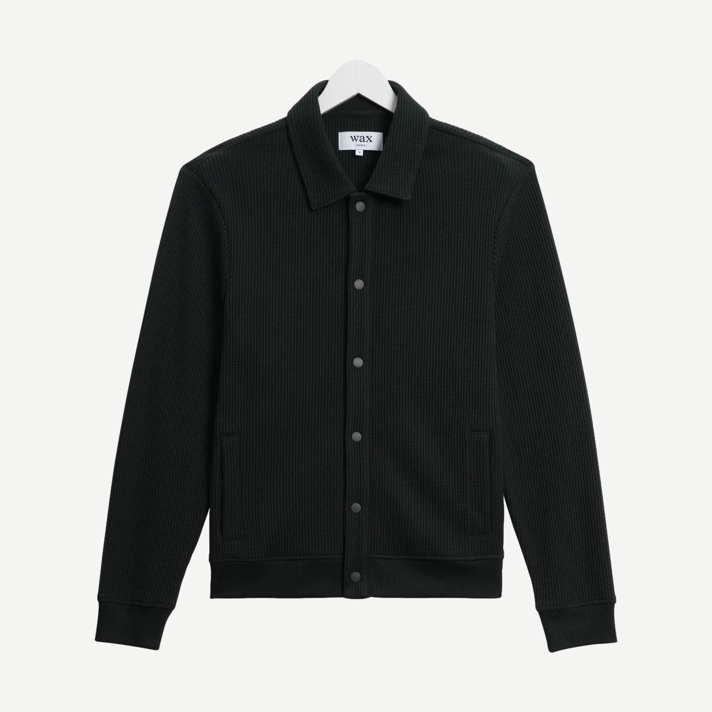 Hays Jersey Waffle Overshirt - Dark Green