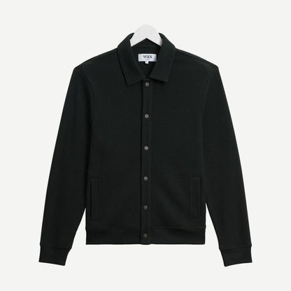 Hays Jersey Waffle Overshirt - Dark Green