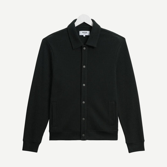 Hays Jersey Waffle Overshirt - Dark Green - Galvanic.co