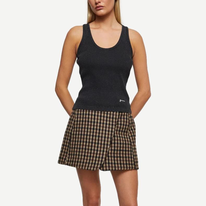 Heavy Rib Jersey Tank Top - Black Washed - Galvanic.co