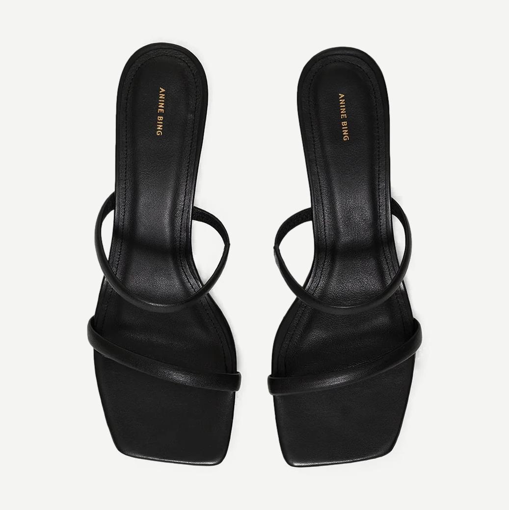 Hilda Mule Sandal - High Shine Black - Galvanic.co