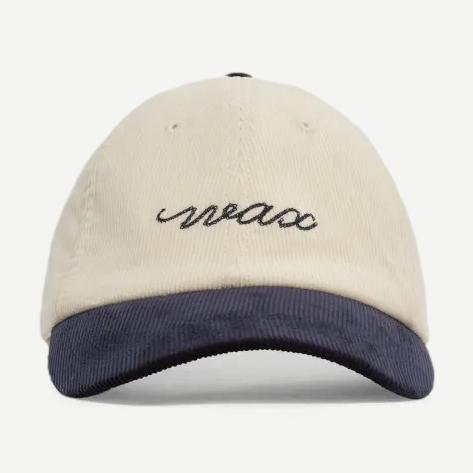 Spencer Corduroy Sports Cap - Ecru/Navy - Galvanic.co