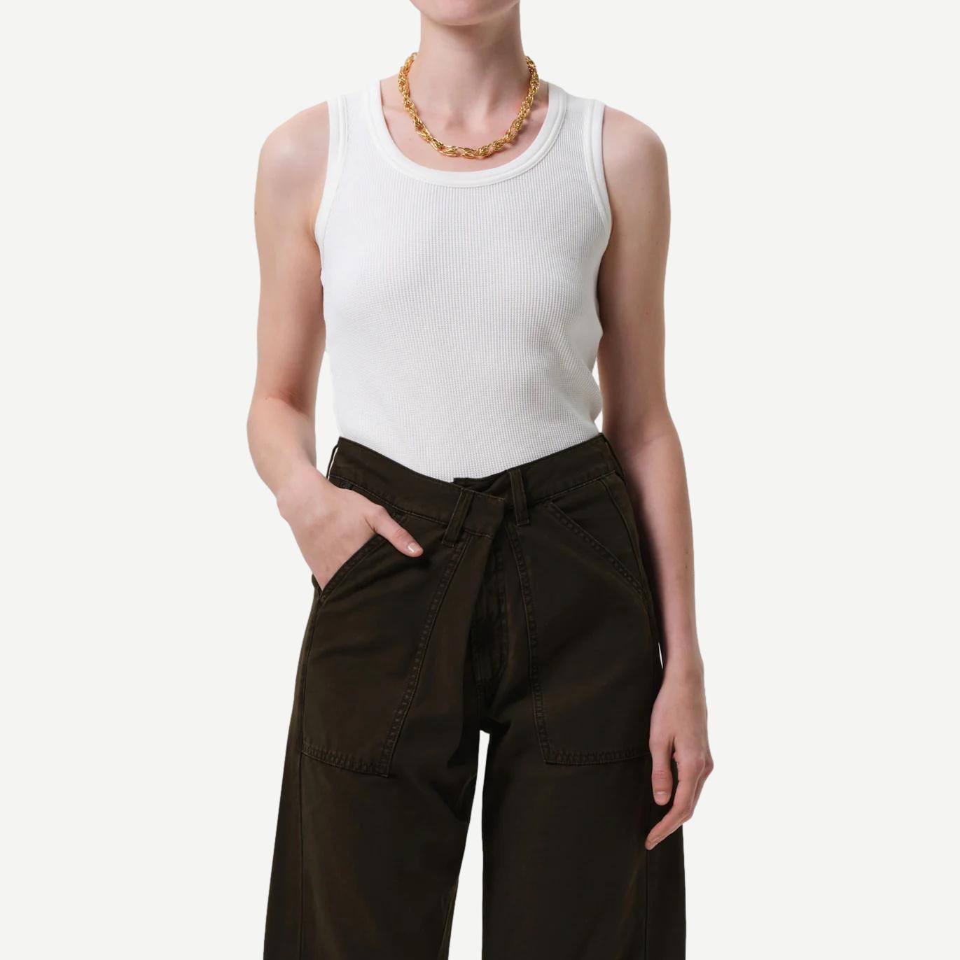 Inez Waffle Tank - Pashmina - Galvanic.co