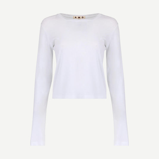 Jade Long Sleeve Tee - White - Galvanic.co