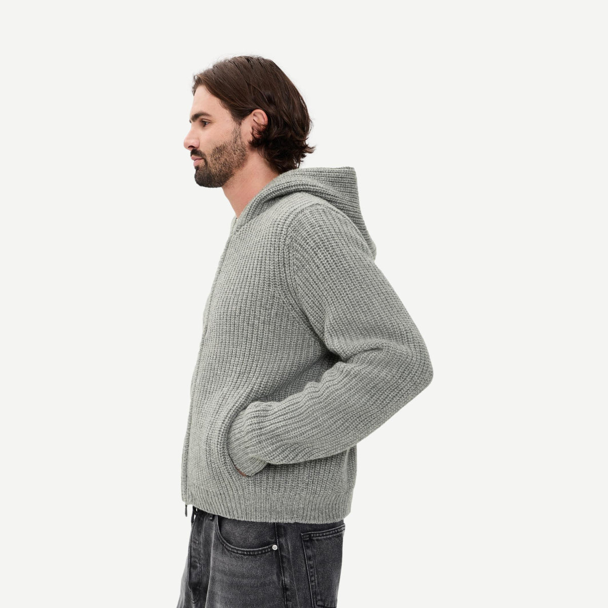 Capri Cashmere Full Zip - Grey