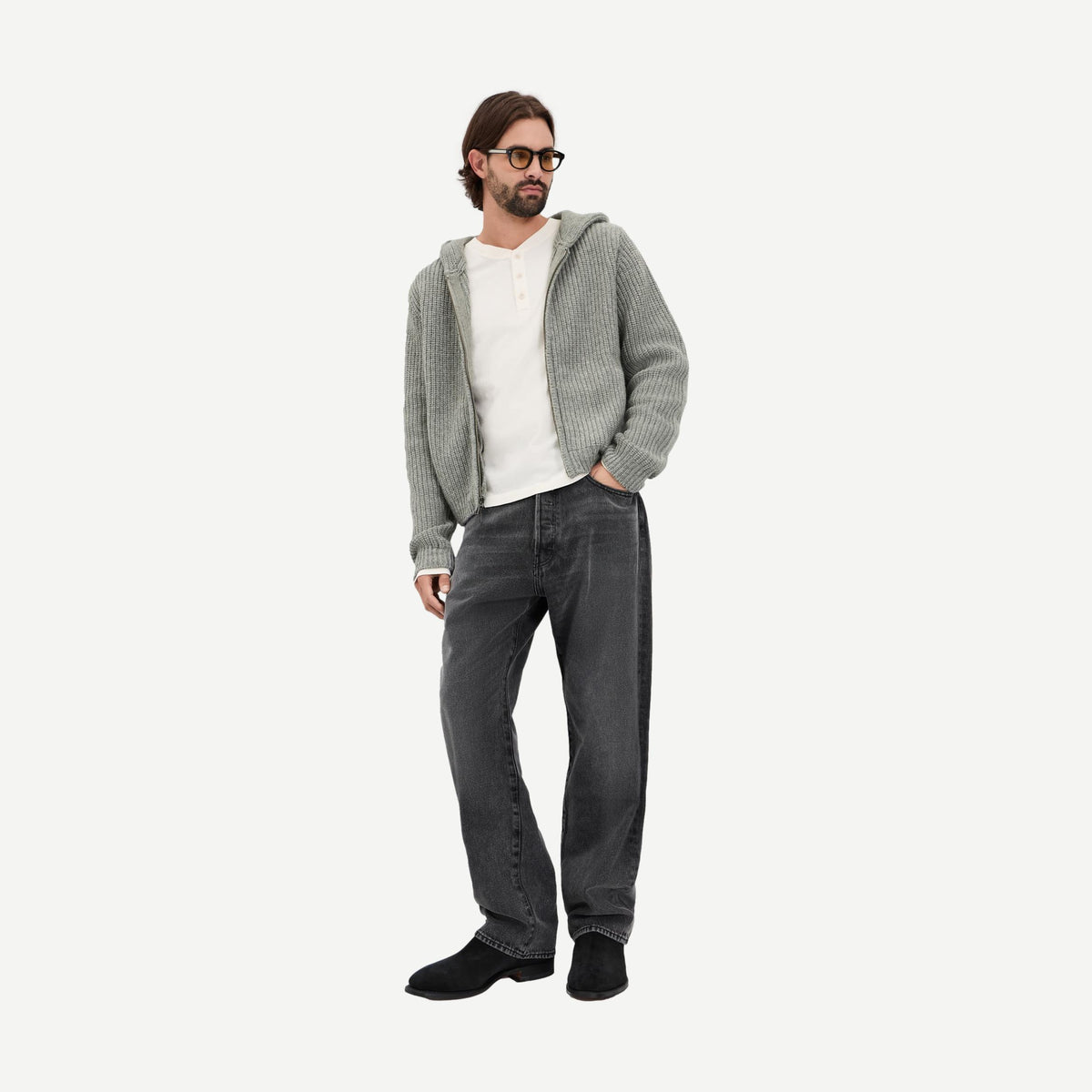 Capri Cashmere Full Zip - Grey