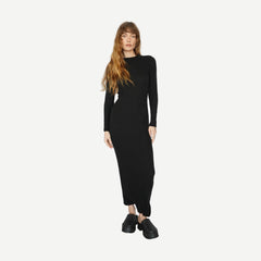 Karlotta Waffle Dress - Black - Galvanic.co