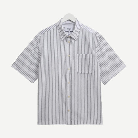 Kew SS Shirt - Boucle Stripe White - Galvanic.co