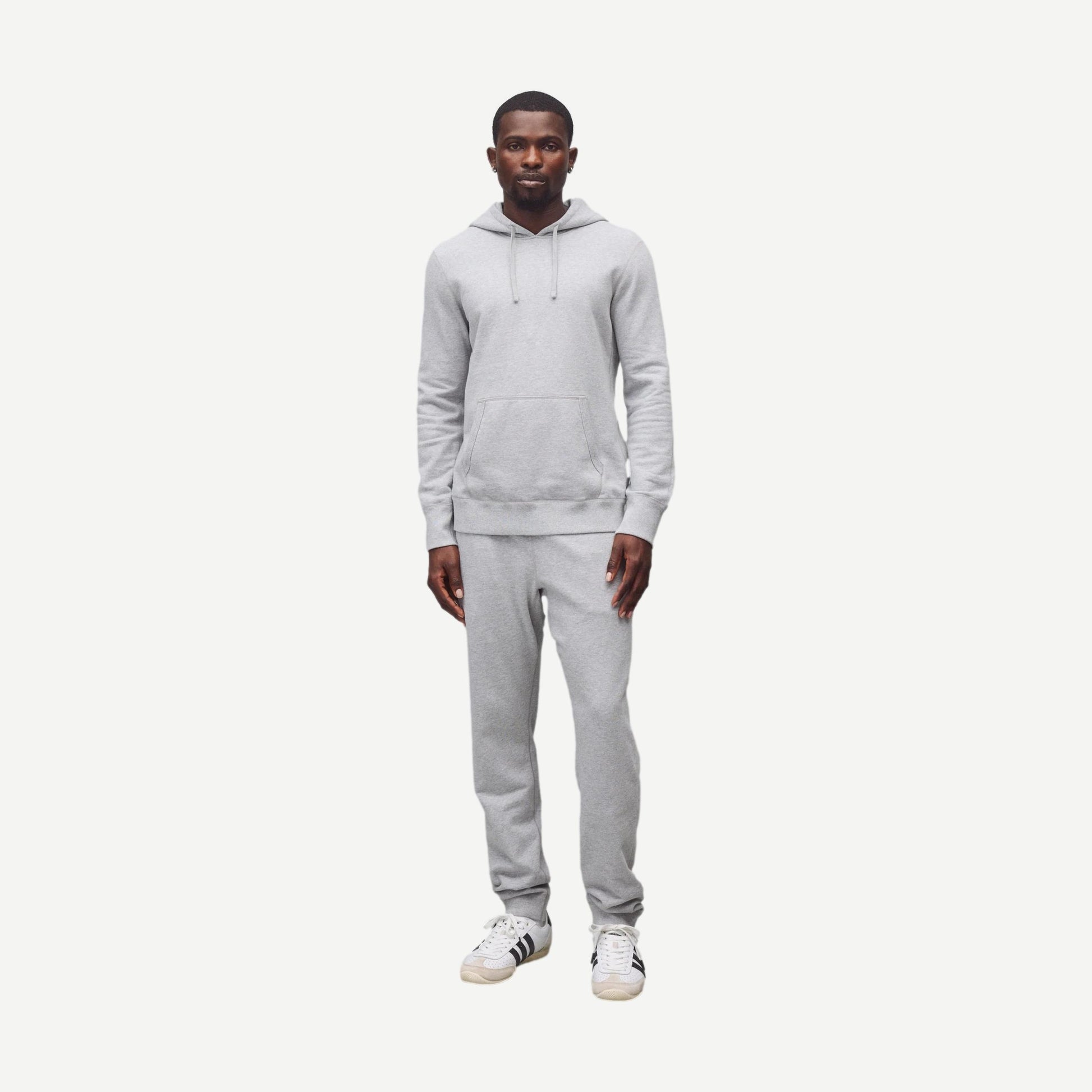 Knit Midweight Terry Slim Sweatpant - Heather Grey - Galvanic.co