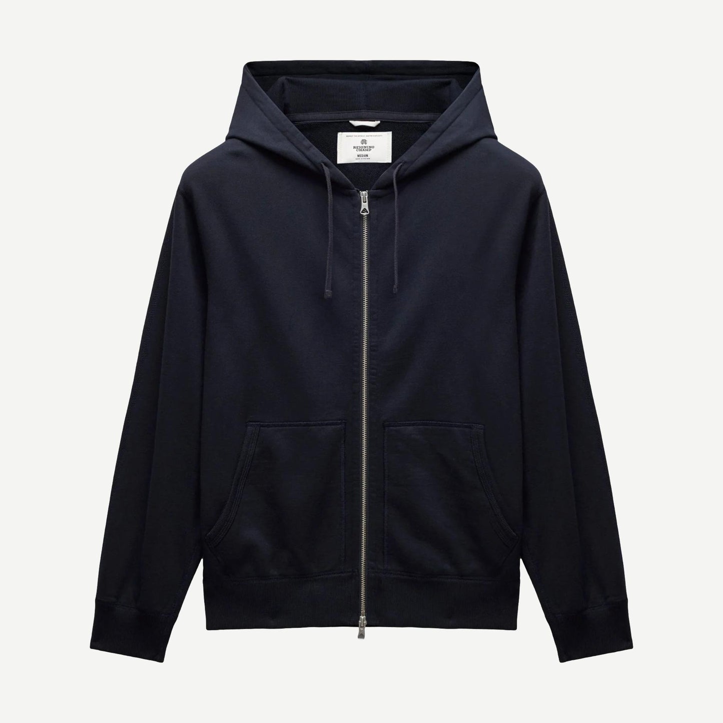 Knit Midweight Terry Standard Zip Hoodie - Navy - Galvanic.co