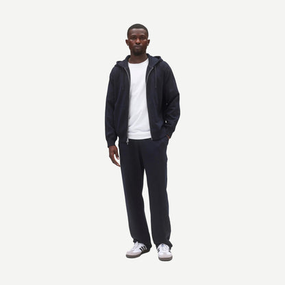 Knit Midweight Terry Standard Zip Hoodie - Navy - Galvanic.co