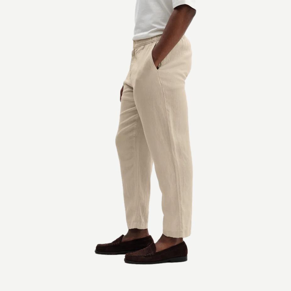 Kurt Trouser V2 Washed Linen - Beige - Galvanic.co