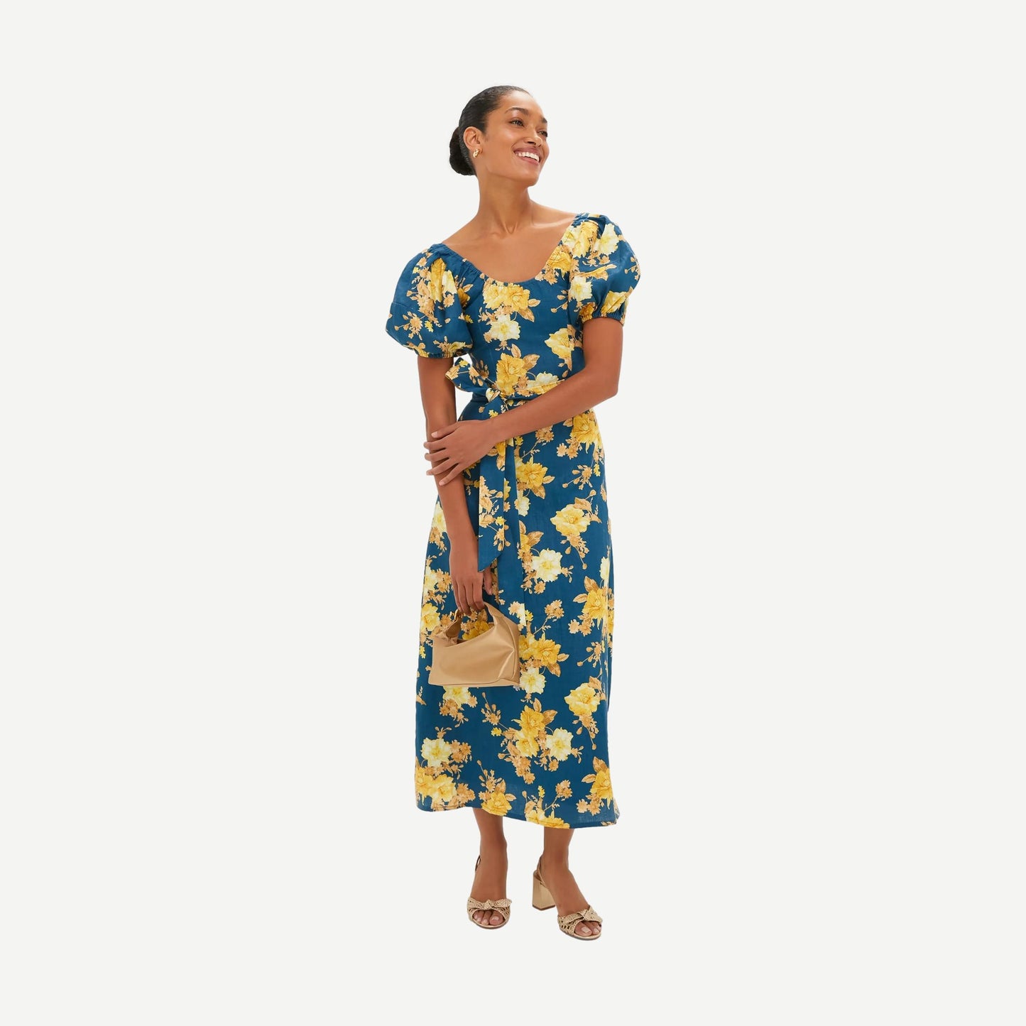 Leiria Midi Dress - Nora Floral Navy - Galvanic.co