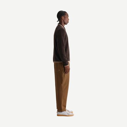 Lennox L/S Zip Polo Wool Fleck - Brown/ Natural