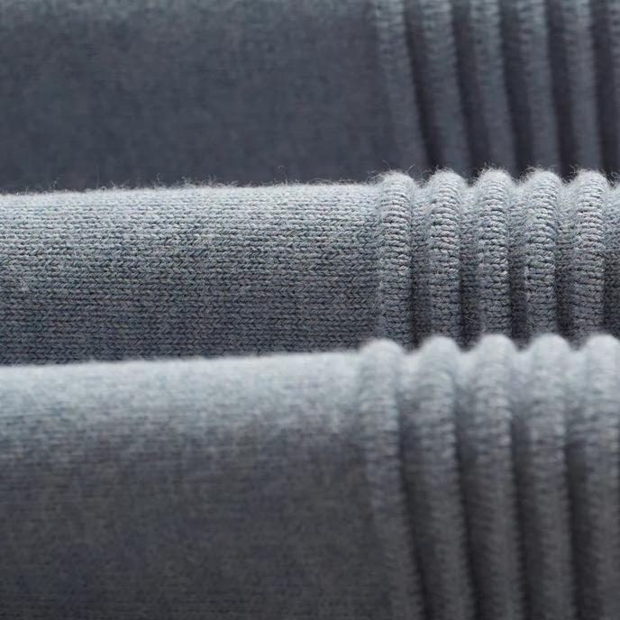Lennox Zip Polo Milano Ripple Stripe - Grey Blue - Galvanic.co
