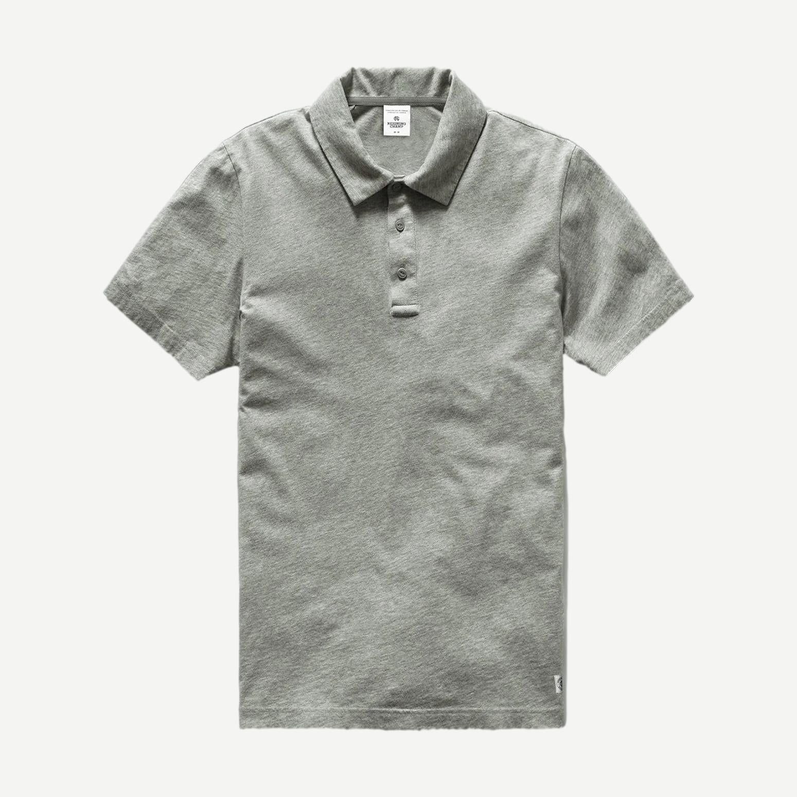 Lightweight Jersey Polo - Heather Grey - Galvanic.co