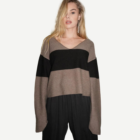 Luca Block Stripe Sweater - Coco Stripe