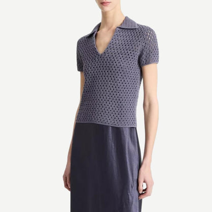 Macrame Henley - Mauve Thistle - Galvanic.co