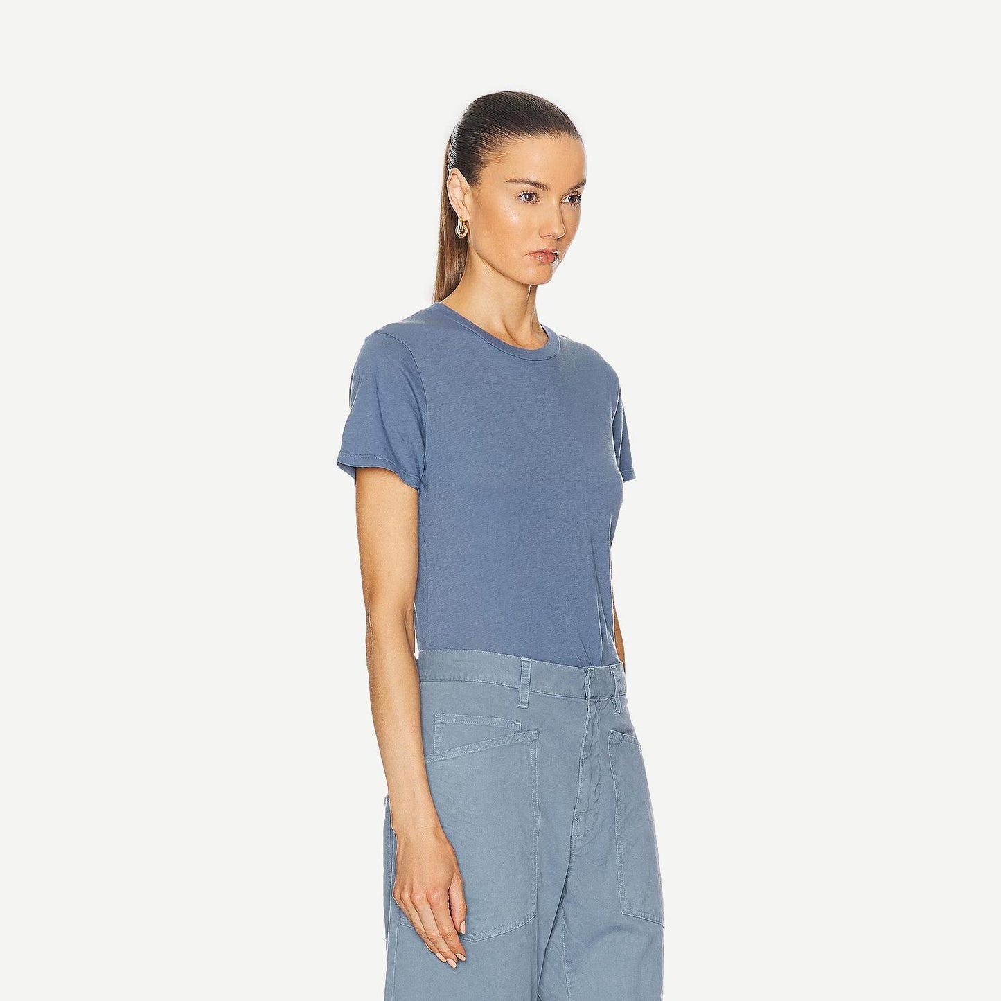 Mariela Crewneck Tee - Vintage Blue - Galvanic.co