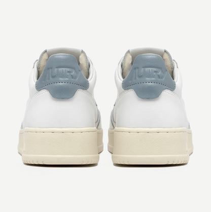 Medalist Low Wom - Leather/Leather White/SLV Blue - Galvanic.co