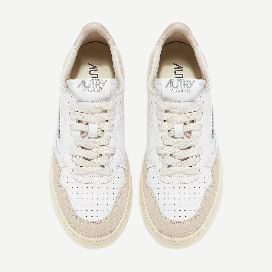 Medalist Low Wom - Leather/Suede White/Powder - Galvanic.co
