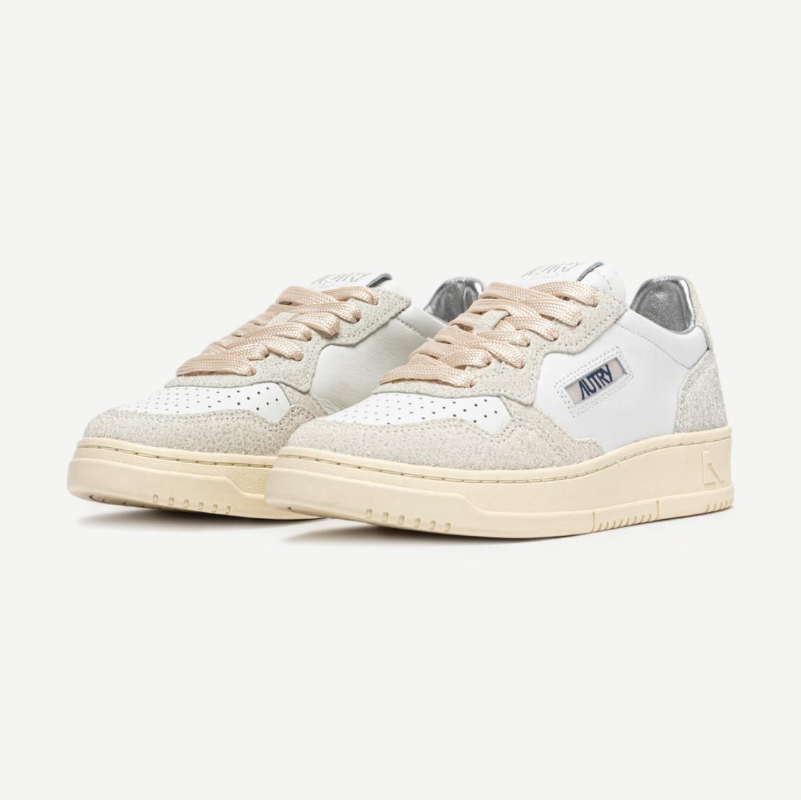 Medalist Low Woman - Leather/Glitter White/White - Galvanic.co