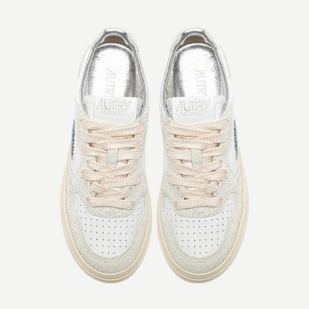 Medalist Low Woman - Leather/Glitter White/White - Galvanic.co