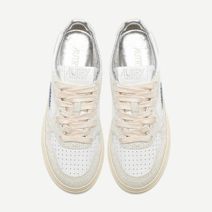 Medalist Low Woman - Leather/Glitter White/White - Galvanic.co