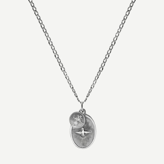 Dove Pendant Necklace, Sterling Silver, Oxidized, 24in.