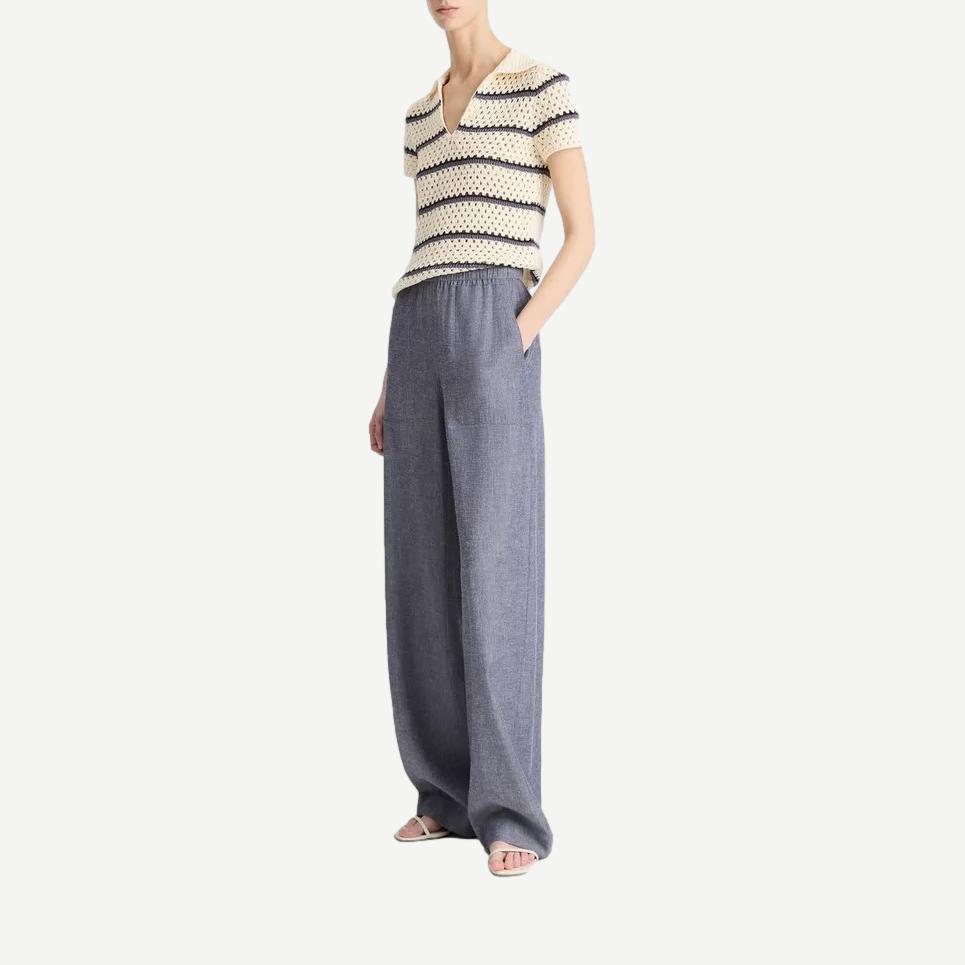 Mid Rise Casual Pull On Pant - Mid Indigo - Galvanic.co