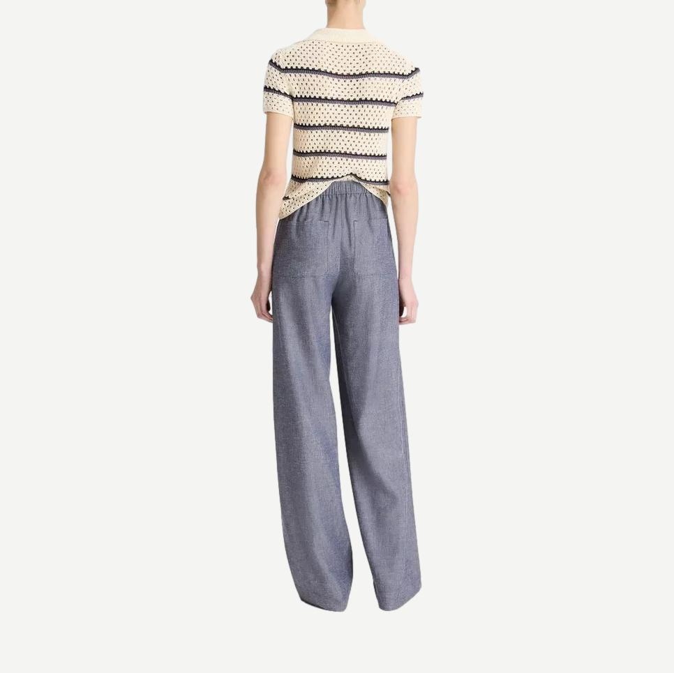 Mid Rise Casual Pull On Pant - Mid Indigo - Galvanic.co