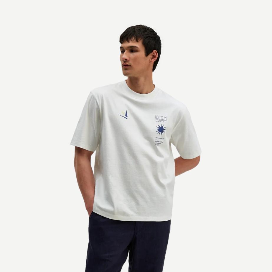 Milton SS Tee Embroidered Sailing Graphic - Off White - Galvanic.co