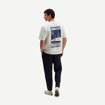 Milton SS Tee Embroidered Sailing Graphic - Off White - Galvanic.co