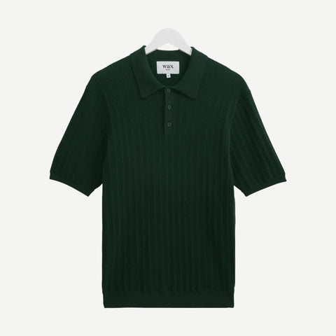 Naples Polo - Vertical Knit Green - Galvanic.co