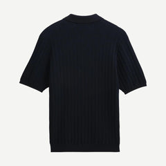 Naples Polo - Vertical Knit Midnight - Galvanic.co