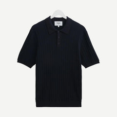 Naples Polo - Vertical Knit Midnight - Galvanic.co