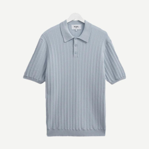 Naples Polo - Vertical Knit Blue - Galvanic.co