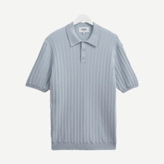 Naples Polo - Vertical Knit Blue - Galvanic.co