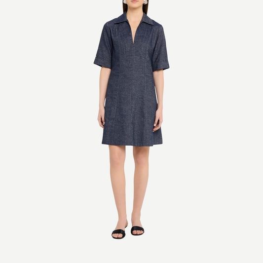 A-Line S/S Dress - Indigo - Galvanic.co