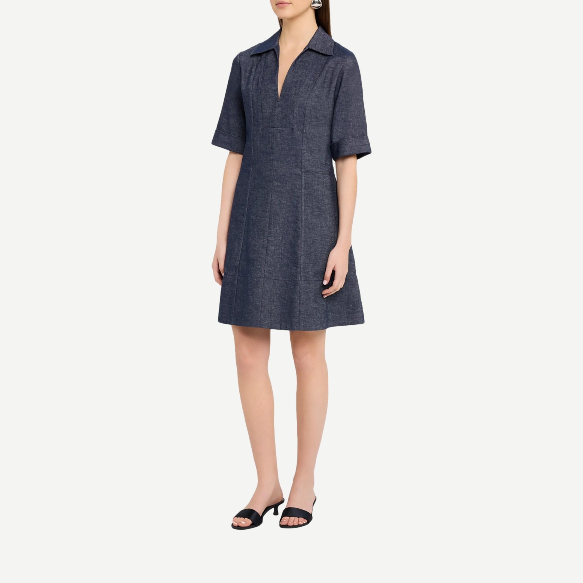 A-Line S/S Dress - Indigo - Galvanic.co