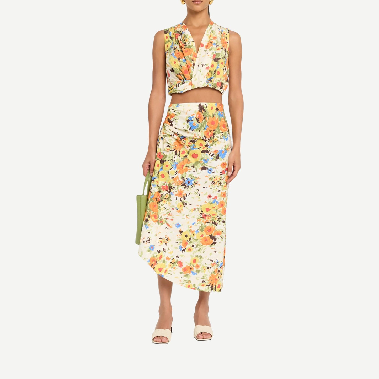 Naomi Skirt - Butter/Poppy Multi - Galvanic.co